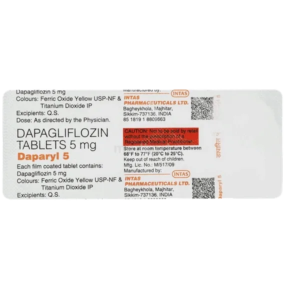 daparyl 5mg tablet 10's